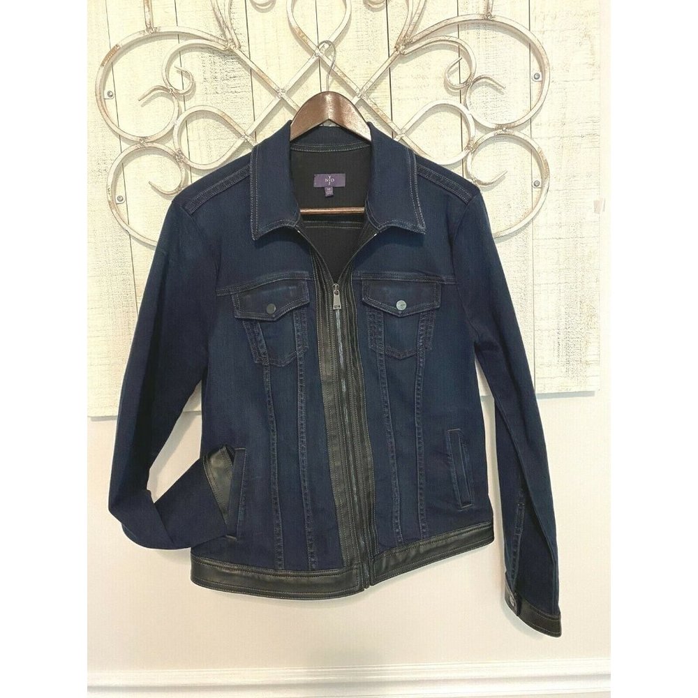 JEAN JACKET NYDJ FuturFit Women Paris Nights MARJ1617 Navy Medium Excellent